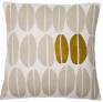 Judy Ross Textiles Hand-Embroidered Chain Stitch Seeds Throw Pillow cream/oyster/gold rayon